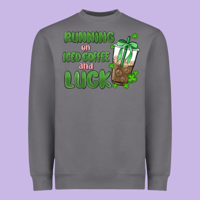 Iced Coffee And Luck Heavyweight Sweatshirt Designed By Maliassmallbusiness
