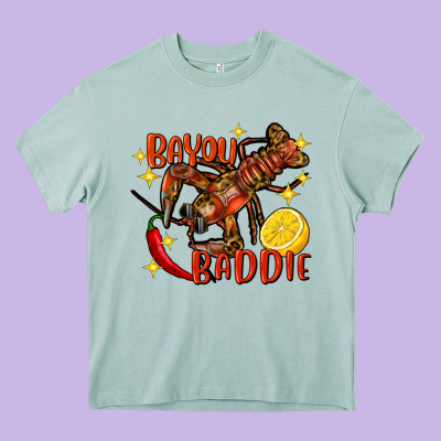 Crawfish Bayou Baddie Heavy Core Tee Designed By Fadigitalartstudio
