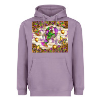 Lavender Mardi Gras with crab Heavyweight Hoodie - NancyCooperArtShop