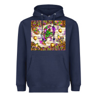 Navy Mardi Gras with crab Heavyweight Hoodie - NancyCooperArtShop