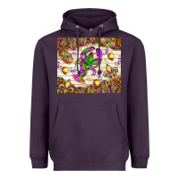 Plum Mardi Gras with crab Heavyweight Hoodie - NancyCooperArtShop