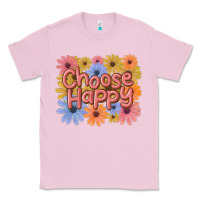 Bubblegum Pink choose happy Classic Tee - MaliasSmallBusiness