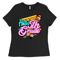 Black hello 5th grade Ladies Tee - JahusDesignShop