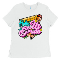 White hello 5th grade Ladies Tee - JahusDesignShop