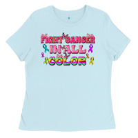 Baby Blue Fight Cancer In All Color Ladies Tee - texasbilliewilder