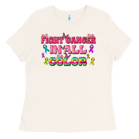 Bone Fight Cancer In All Color Ladies Tee - texasbilliewilder