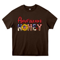Chocolate Brown American honey Heavy Core Tee - Neo Western