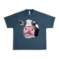 Midnight Navy Cute Holstein Face Urban Heavy Tee - LillyAllenDesigns