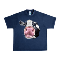 Navy Cute Holstein Face Urban Heavy Tee - LillyAllenDesigns