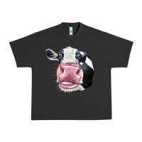 Pigment Black Cute Holstein Face Urban Heavy Tee - LillyAllenDesigns
