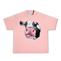 Salmon Cute Holstein Face Urban Heavy Tee - LillyAllenDesigns