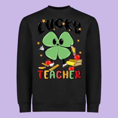 Lucky Teacher Heavyweight Sweatshirt Designed By Maliassmallbusiness