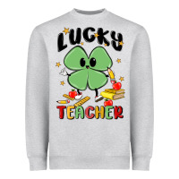 Heather Grey lucky teacher Heavyweight Sweatshirt - MaliasSmallBusiness