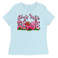 Baby Blue Football Nobody Fights Alone Ladies Tee - texasbilliewilder
