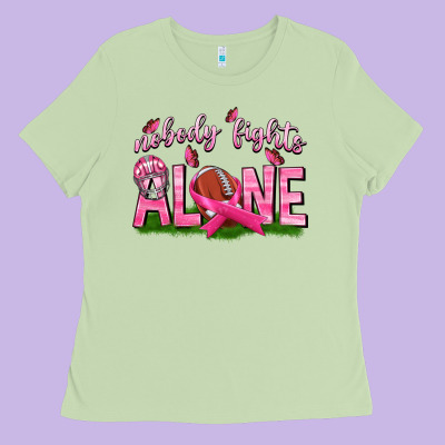 Football Nobody Fights Alone Ladies Tee Designed By Texasbilliewilder