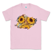 Bubblegum Pink sunflower glitter leather patch Classic Tee - AdoDesignShop