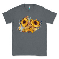 Charcoal Heather sunflower glitter leather patch Classic Tee - AdoDesignShop