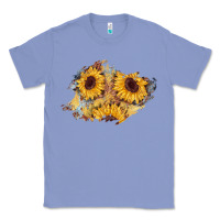 Colony Blue sunflower glitter leather patch Classic Tee - AdoDesignShop