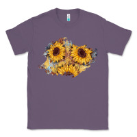 Lavender sunflower glitter leather patch Classic Tee - AdoDesignShop