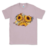 Lilac sunflower glitter leather patch Classic Tee - AdoDesignShop