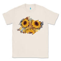Natural sunflower glitter leather patch Classic Tee - AdoDesignShop