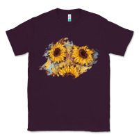 Plum sunflower glitter leather patch Classic Tee - AdoDesignShop