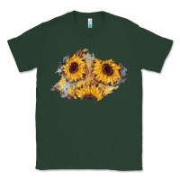 Sunflower Glitter Leather Patch Classic Tee | Teevron