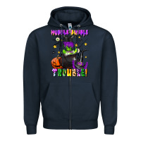 Navy hubble bubble trouble Zipper Hoodie - LillyAllenDesigns
