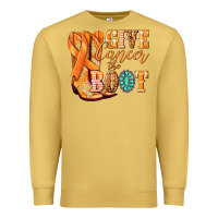 Antique Gold Give Cancer the boot Kidney Cancer orange ribbon Premium Sweatshirt - NancyCooperArtShop