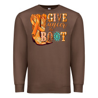 Chestnut Give Cancer the boot Kidney Cancer orange ribbon Premium Sweatshirt - NancyCooperArtShop