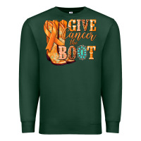 Sports Green Give Cancer the boot Kidney Cancer orange ribbon Premium Sweatshirt - NancyCooperArtShop