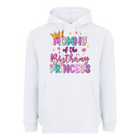 White mommy of the birthday princess Heavyweight Hoodie - NancyCooperArtShop