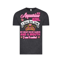 Vintage Black As a Aquarius Girl I was Born with My Heart on my Sleeve and a mouth Vintage Tee - Jasminsmagicworld