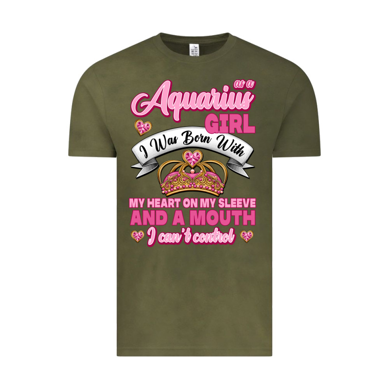 As A Aquarius Girl I Was Born With My Heart On My Sleeve And A Mouth Vintage Tee by Jasminsmagicworld | Teevron
