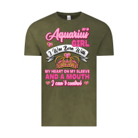 Vintage Olive As a Aquarius Girl I was Born with My Heart on my Sleeve and a mouth Vintage Tee - Jasminsmagicworld