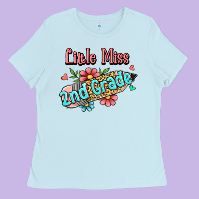 Little Miss Second Grade Ladies Tee Designed By Ranaportraitstore