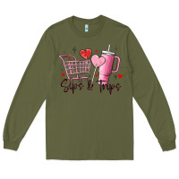 Army Green sips & trips target inspired stanley Long Sleeve Tee - MaliasSmallBusiness