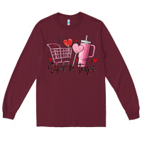 Burgundy sips & trips target inspired stanley Long Sleeve Tee - MaliasSmallBusiness