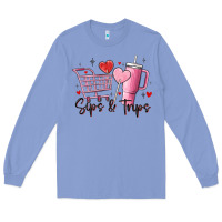 Colony Blue sips & trips target inspired stanley Long Sleeve Tee - MaliasSmallBusiness