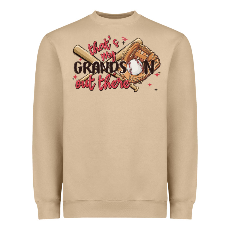 That's My Grandson Out There Heavyweight Sweatshirt by MaliasSmallBusiness | Teevron