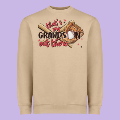 That's My Grandson Out There Heavyweight Sweatshirt Designed By Maliassmallbusiness