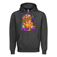 Charcoal Heather did somebody say treat Zipper Hoodie - LillyAllenDesigns
