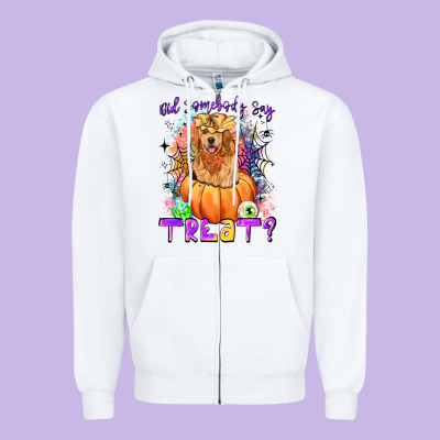 Did Somebody Say Treat Zipper Hoodie Designed By Lillyallendesigns