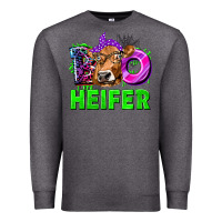 Charcoal Heather Boo Heifer Cow Premium Sweatshirt - texasbilliewilder