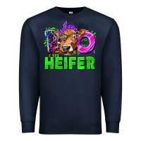 Navy Boo Heifer Cow Premium Sweatshirt - texasbilliewilder