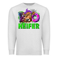 Oatmeal Heather Boo Heifer Cow Premium Sweatshirt - texasbilliewilder