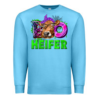 Ocean Blue Boo Heifer Cow Premium Sweatshirt - texasbilliewilder