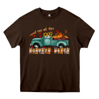 Chocolate Brown meet me af the pumpkin patch Heavy Core Tee - CowhideDigitalArt