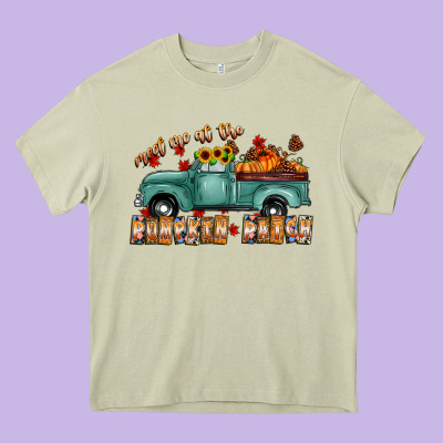 Meet Me Af The Pumpkin Patch Heavy Core Tee Designed By Cowhidedigitalart