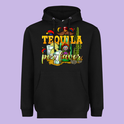 Tequila Por Favor Heavyweight Hoodie Designed By Texasbilliewilder